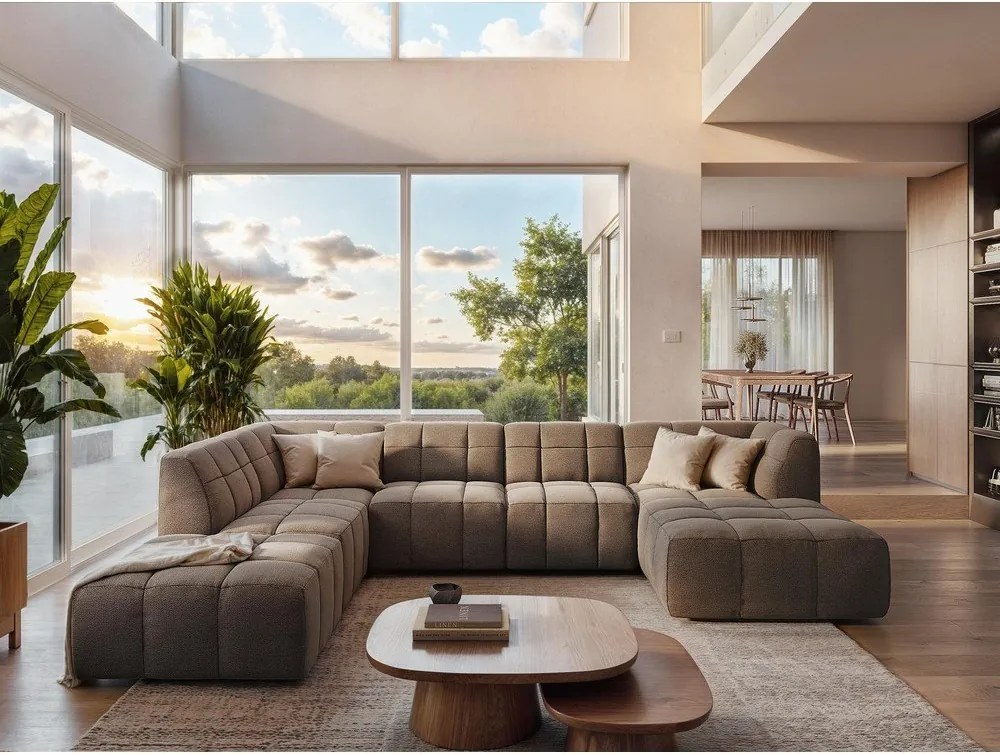 Bézs bársony lábtartó Aloha – Makamii