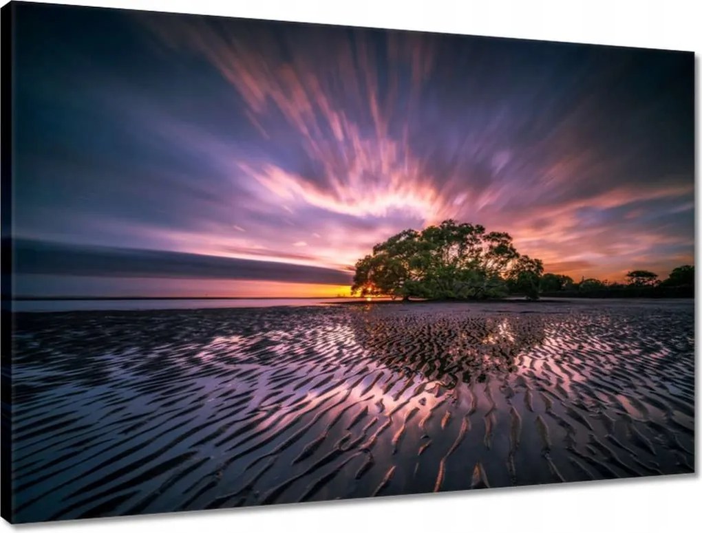 Vászonkép 60x40 Gyönyörű lila tájkép