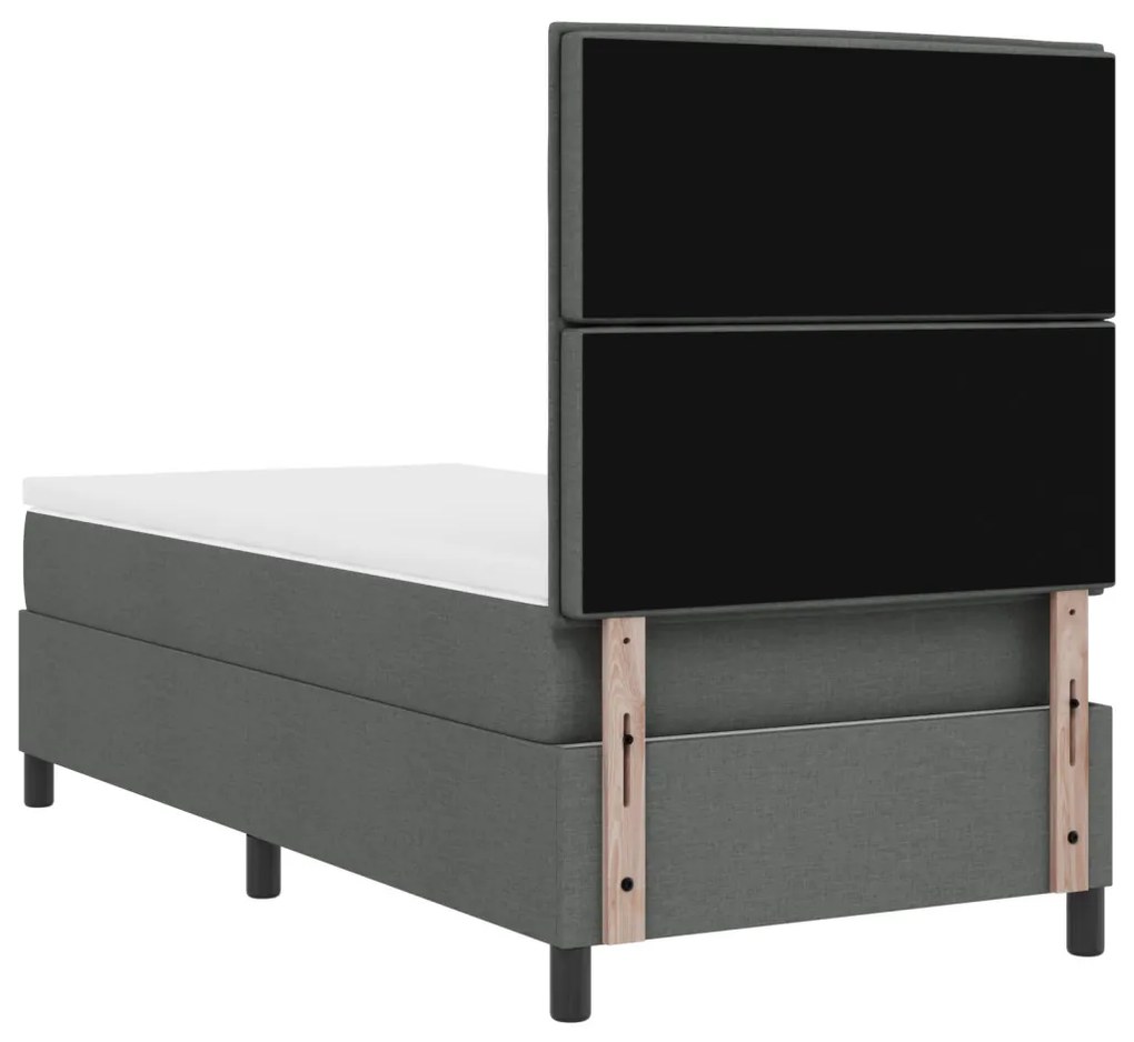 Box Spring Ágy Matrac Sötétszürke 80x200 cm Szövet
