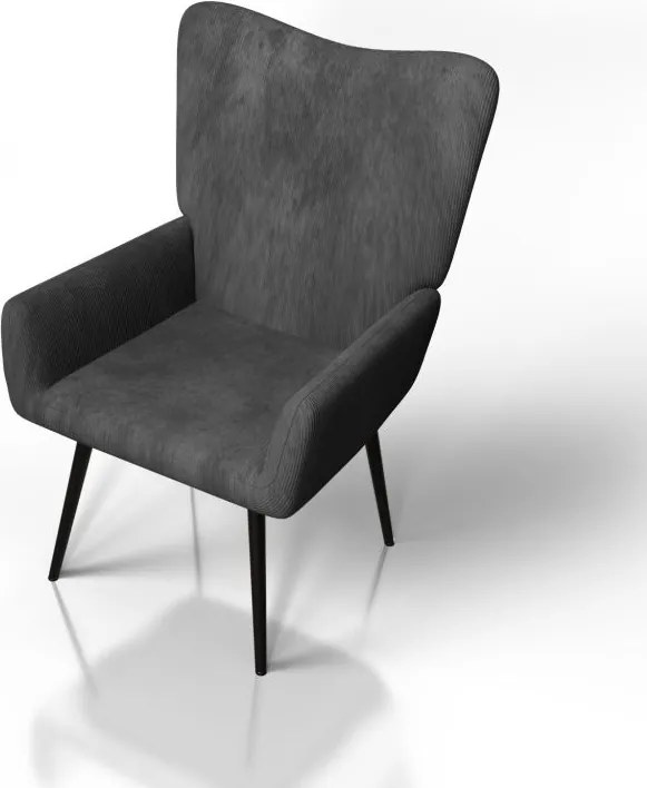 Kordbársony karosszék kényelmes szürke