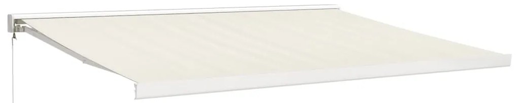 krémszínű szövet és alumínium behúzható napellenző 4 x 3 m