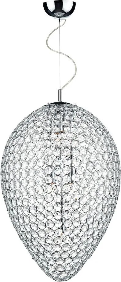 DAR LIGHTING FRO0550 FROST Kristály Függesztett Lámpa Csiszolt Króm E14 IP20