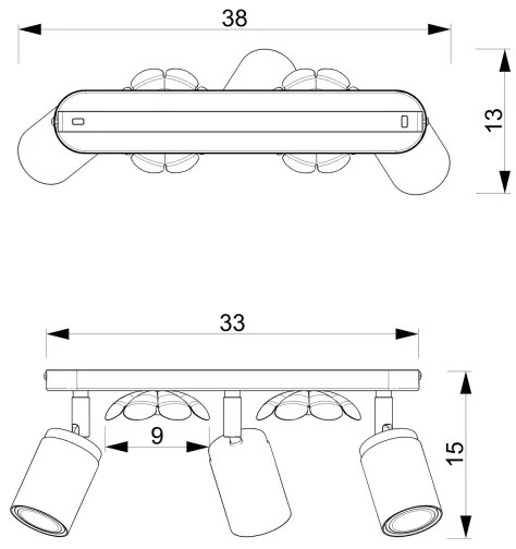 Spotlámpa FLOWER 3xGU10/8W/230V fehér