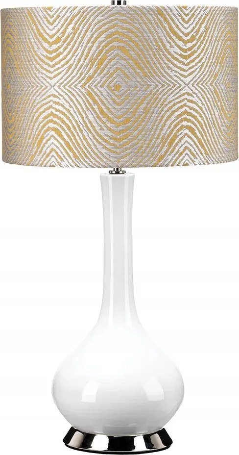 Kerámia asztali lámpa sárga fehér lámpaernyővel 69 cm Elstead nappaliba