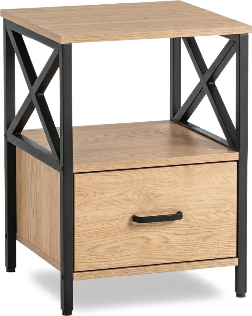 Éjjeliszekrény LOGAN 40 cm tölgy/fekete