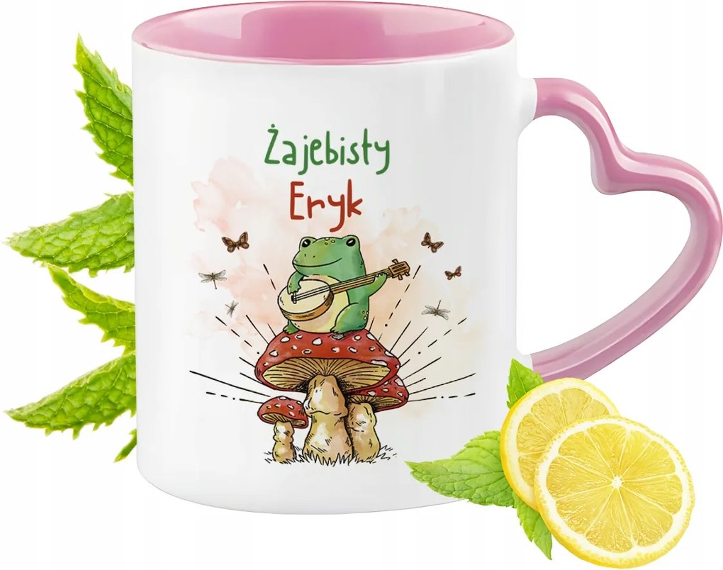 Erik Bögre Rózsaszín Szív Alakú Füllel Kávé Ajándék