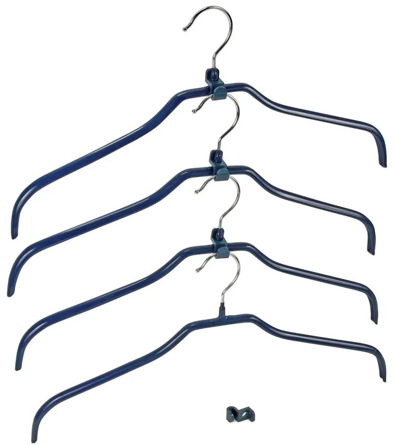 Hanger Slim kék csúszásmentes egymásba akasztható vállfa, 4 db - Wenko