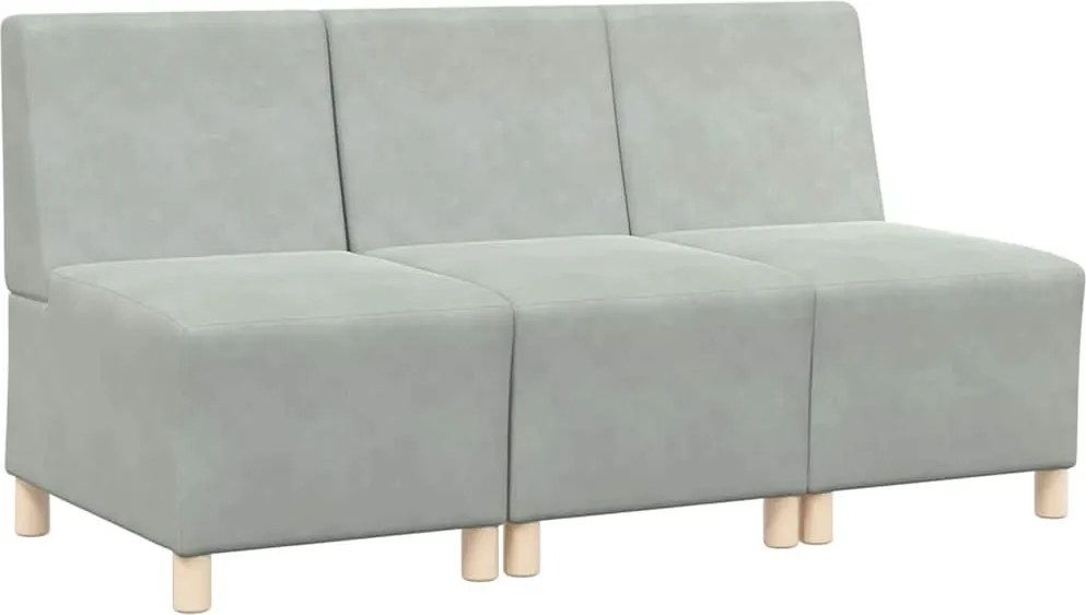 vidaXL Karfa Nélküli Modularis Kanapé Egység 3 pcs Világosszürke