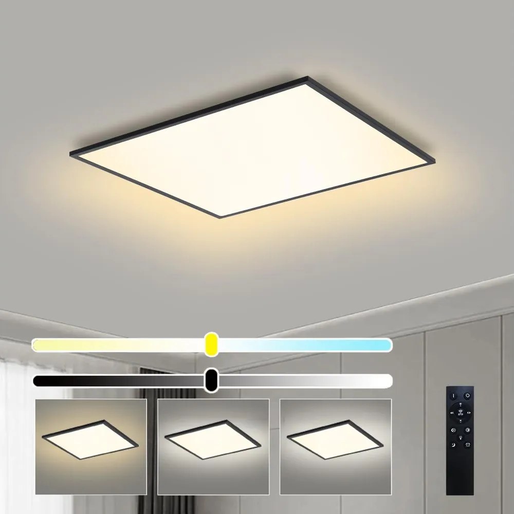 Brilagi - SLIMFRAME LED fényerőszabályozható lámpatest LED/58W/230V 60x60 cm fekete + távirányító