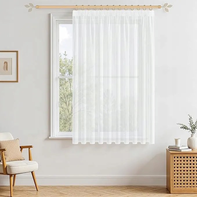 Mrtrees Egyszemélyes függöny ráncoló szalaggal 200x150 cm fehér