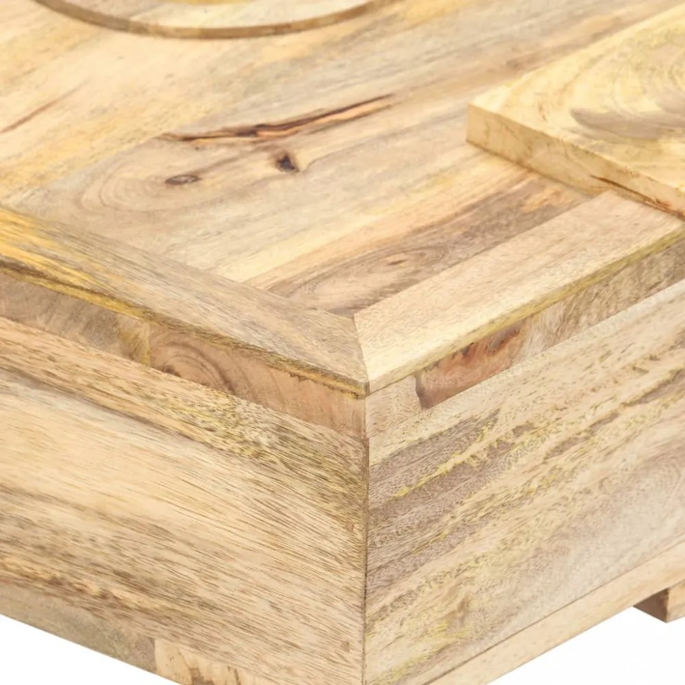 magnókazetta formájú tömör mangófa dohányzóasztal 100x52x45 cm