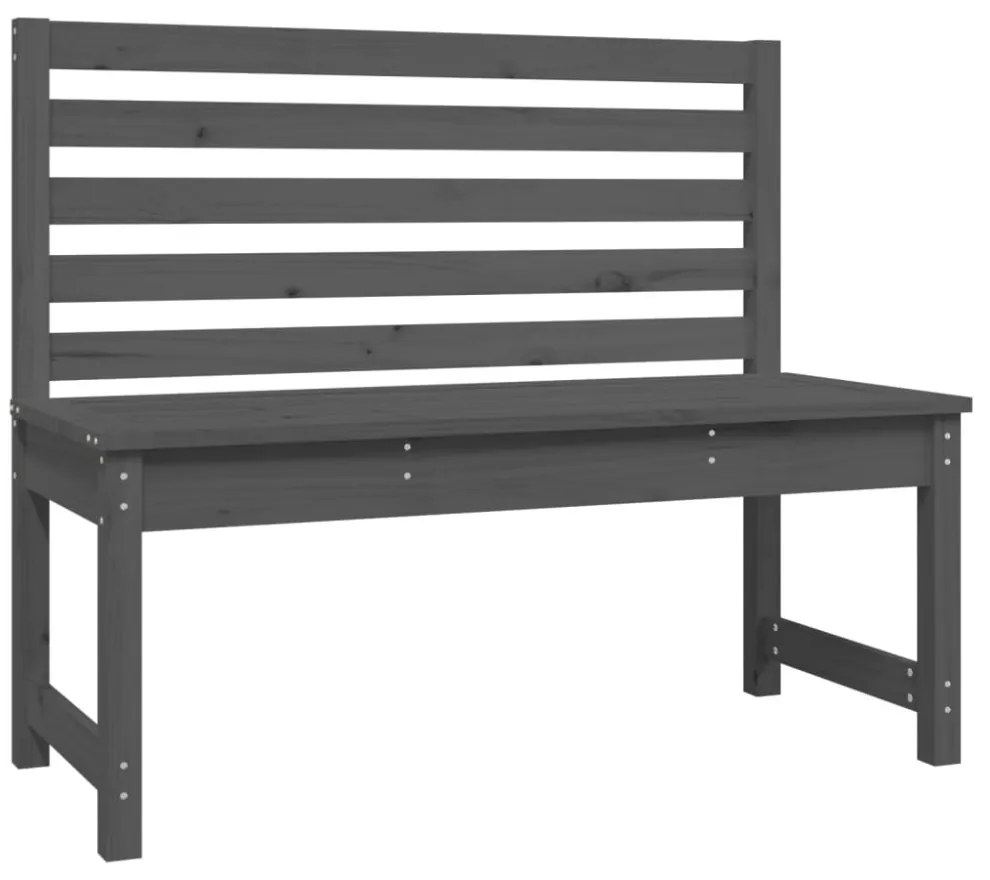 szürke tömör fenyőfa kerti pad 109 cm