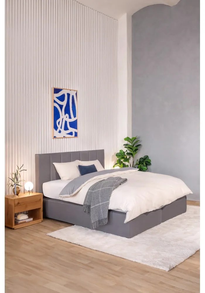 Szürke boxspring ágy 180x200 cm Olia Bold Line – Bonami Selection