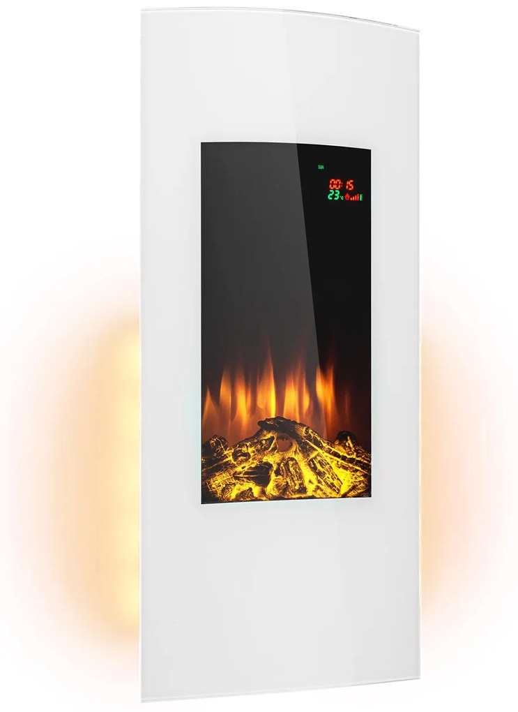 Lamington, elektromos kandalló, 2000 W, LED láng, forrólevegős fűtőtest, időzítő, világítás