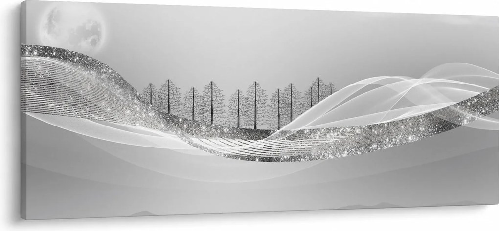 Kép - ezüst táj (120x50 cm)