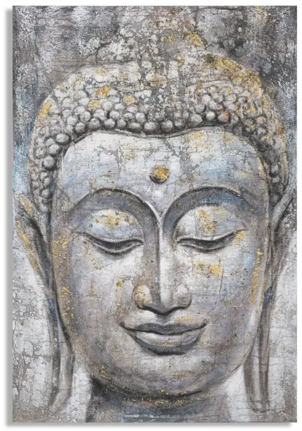 Buddha Falikép Arany Részletekkel – Spirituális Vászonkép 80×120 cm