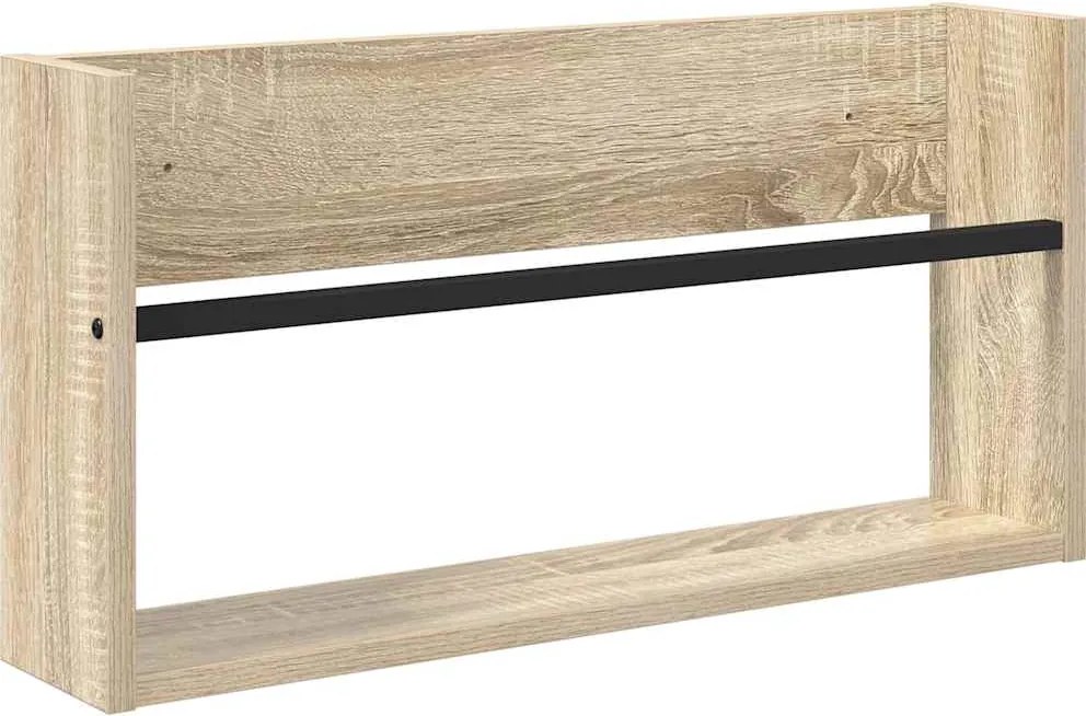 vidaXL Magazin állvány polcokkal Sonoma tölgy 60 x 12 x 30 cm Faanyag