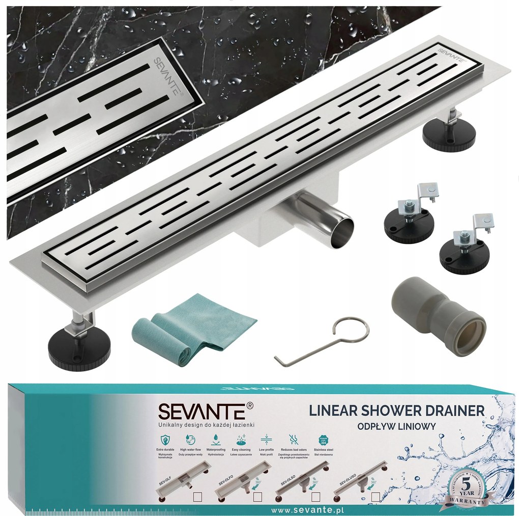 Lineáris lefolyó 100 cm Flat inox acél 304 nagy áteresztőképesség