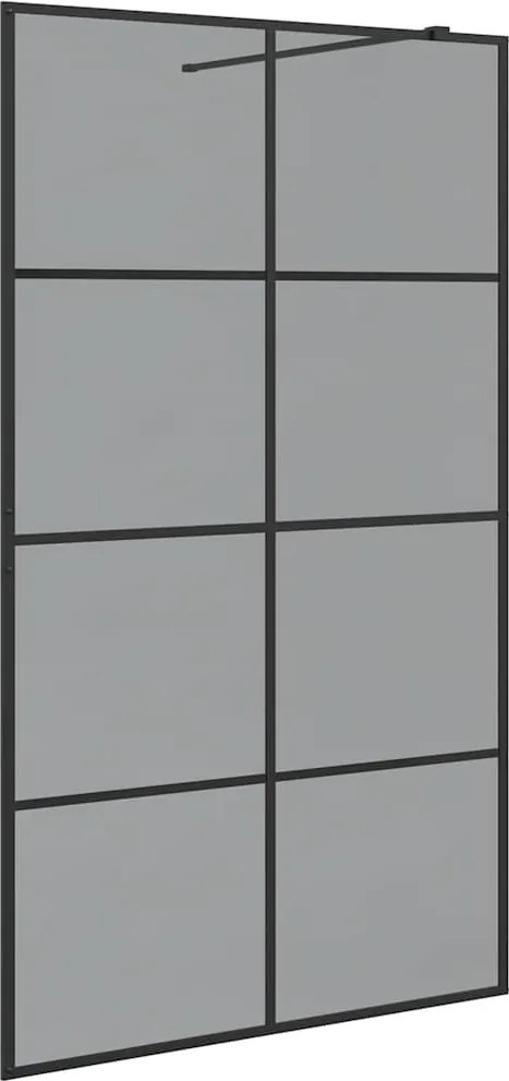 vidaXL Walk-in zuhanyfal Fekete 115 x 195 cm edzett üveg