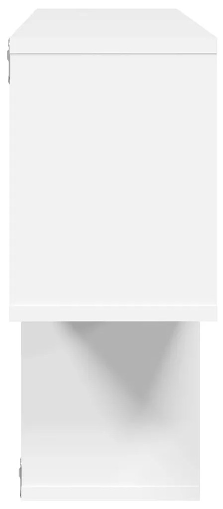 fehér szerelt fa fali polc 100 x 20 x 53 cm