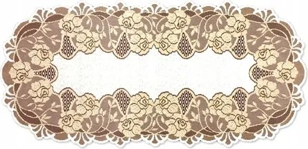 Jacquard mintás futófelület 20260 50x100cm ovális k. krém arany, vastag fonal