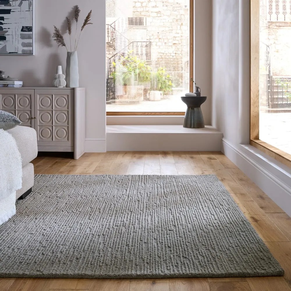Szürke kézi szövésű gyapjú szőnyeg 160x230 cm Harris Boucle – Flair Rugs