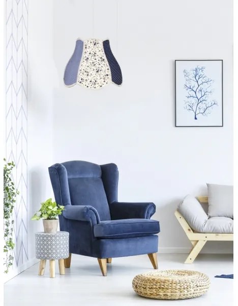 Gyerek csillár zsinóron ZUZA 1xE27/60W/230V kék