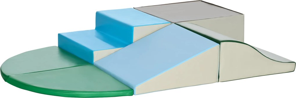 HOMCOM 6 darabos Habblokk Készlet Gyerekeknek - Nagy Építőblokkok, Tanulós Játékok Mászáshoz és Kúszáshoz, Több Színben | Aosom