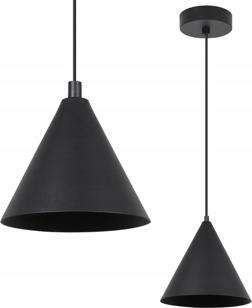 Mennyezeti Lámpa Függeszték Csillár Loft Fekete Kúp Konyha Nappali 14CM