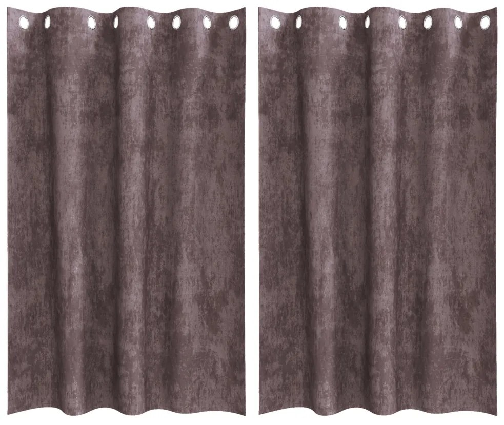 Velúr Függönyök 2 db Szemfüggöny Barna 175x140 cm