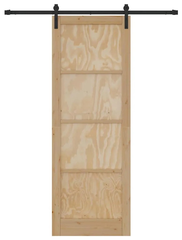 Csúszó Ajtó Természetes és fekete 83 x 232 cm