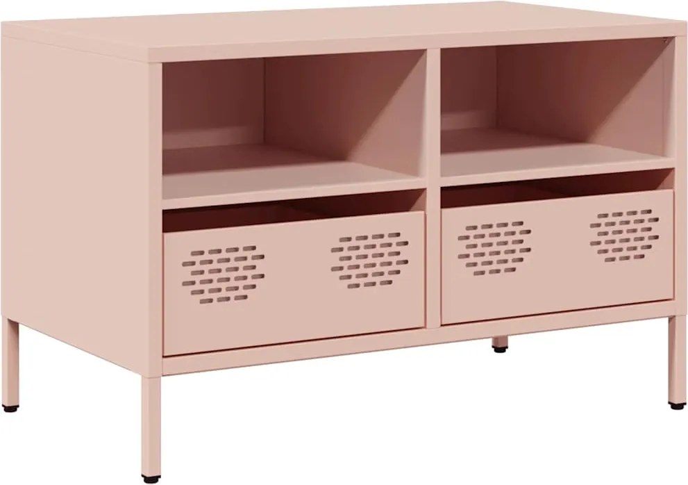 vidaXL rózsaszín hidegen hengerelt acél TV-szekrény 68 x 39 x 43,5 cm