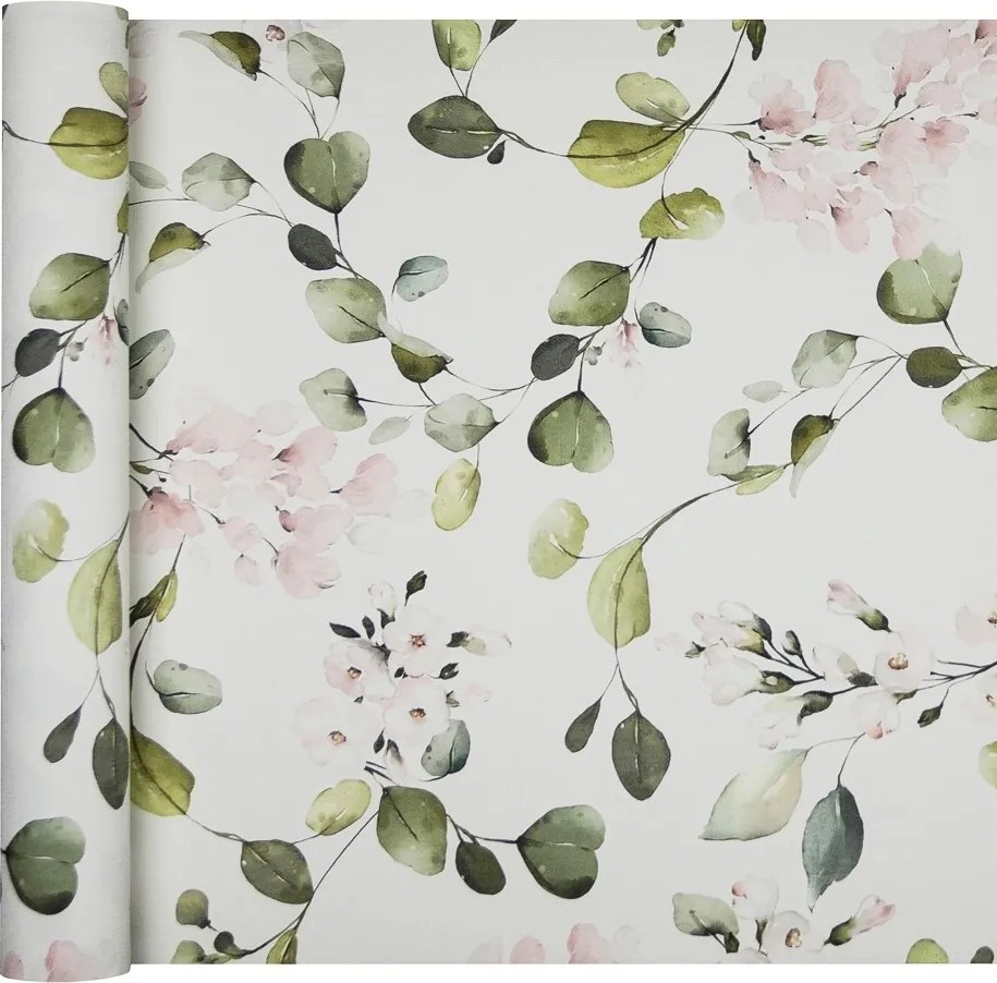 Növényi tapéta Virágok Kúszó levelek vinil Flizelinie könnyű minta