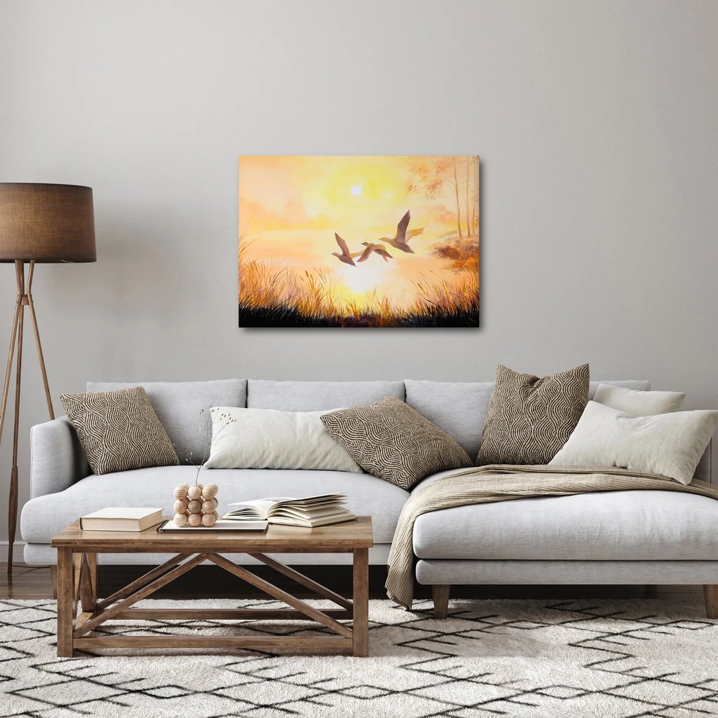 Kép - Daruk naplementekor (70x50 cm)