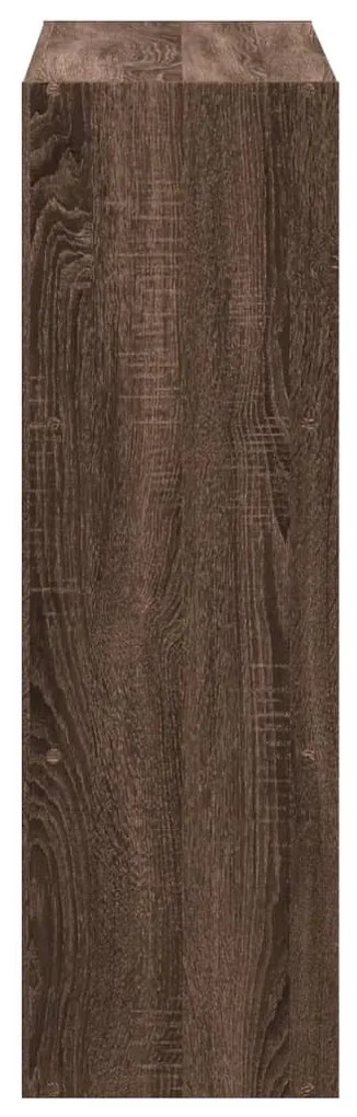 barna tölgy színű szerelt fa könyvespolc 102 x 32 x 102 cm