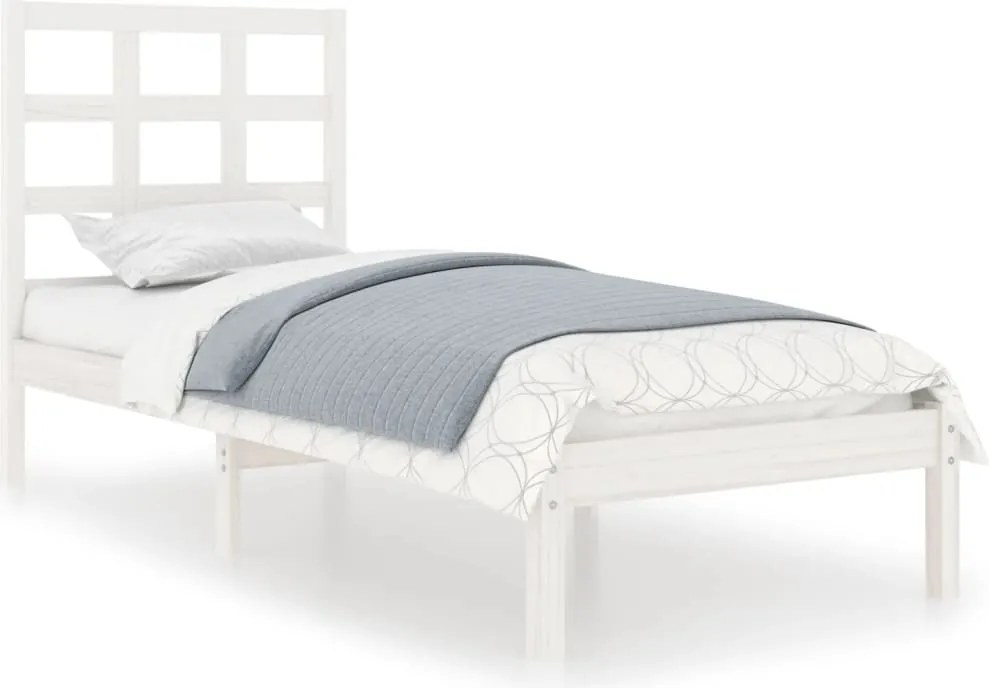 vidaXL Small Single fehér tömör fa ágykeret 75 x 190 cm