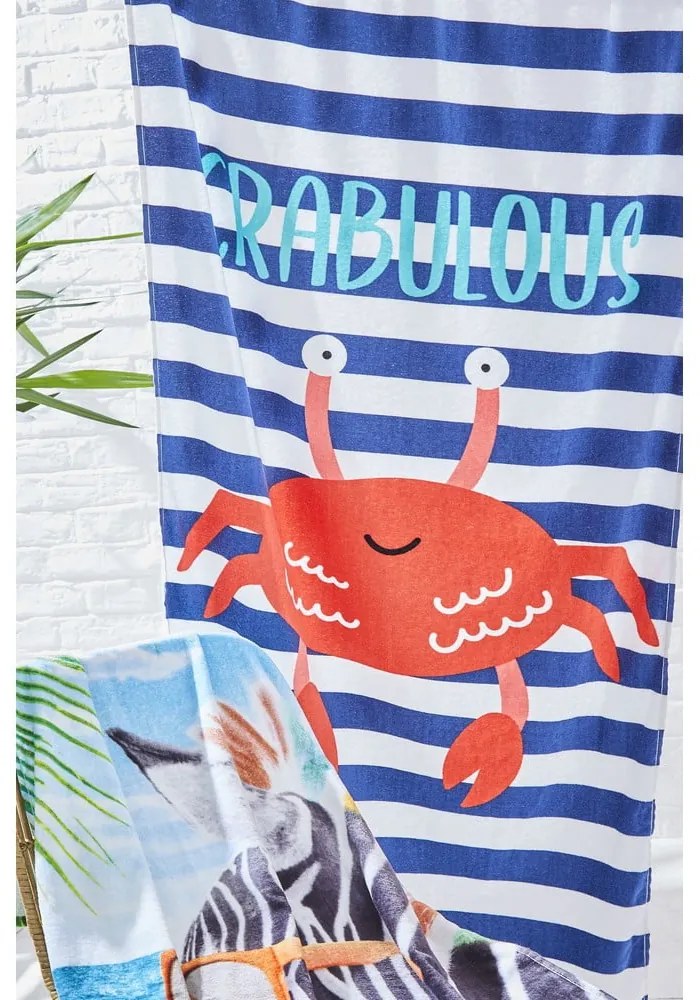 Kék strandtörölköző 160x76 cm Crabulous – Catherine Lansfield