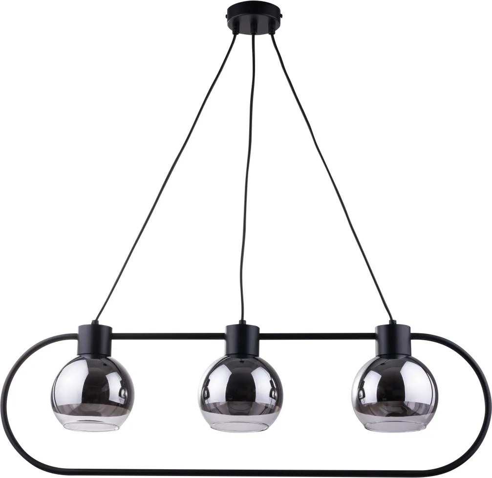 SIGMA LIGHTING 31891 LINDA Többágú Függesztett Lámpa Fekete, Átlátszó, Ezüst E27 IP20