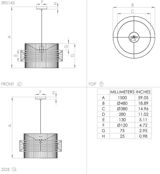 Eglo 390145 - Csillár zsinóron OLTAMAR 1xE27/40W/230V átm. 48 cm krémes