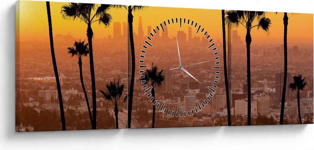 Kép - Los Angeles panorámája (órával) (90x30 cm)