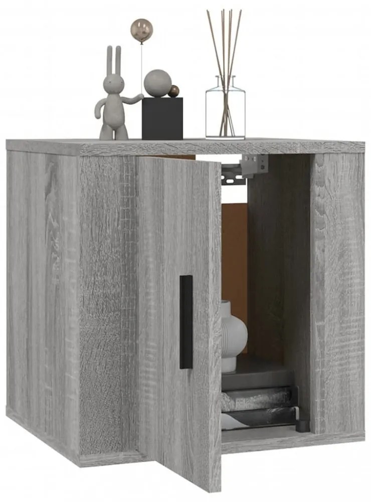 2 db szürke sonoma falra szerelhető TV-szekrény 40x34,5x40 cm
