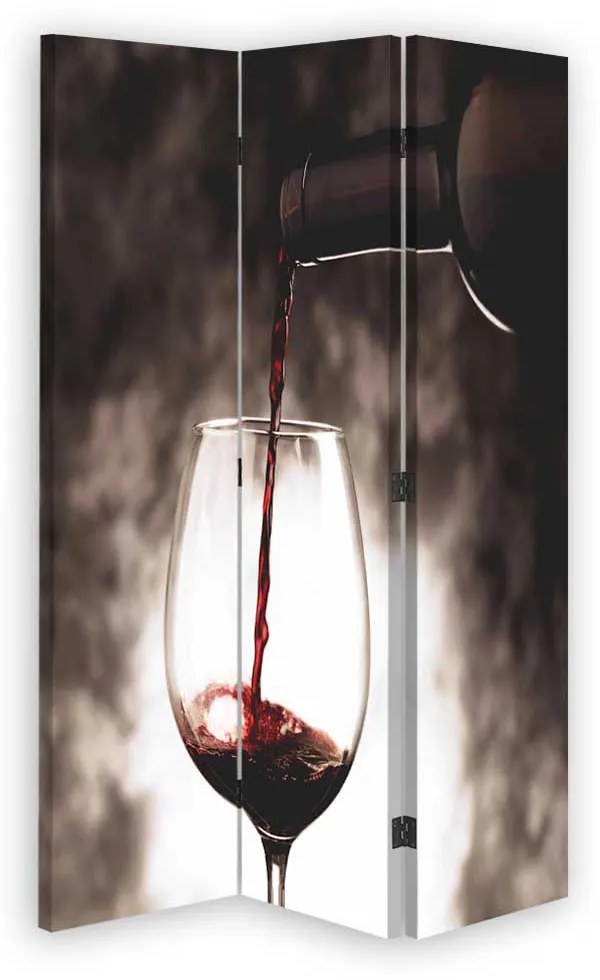 Gario Paraván Ideje egy pohár bornak Méret: 145 x 170 cm, Kivitelezés: Forgó paraván 360°