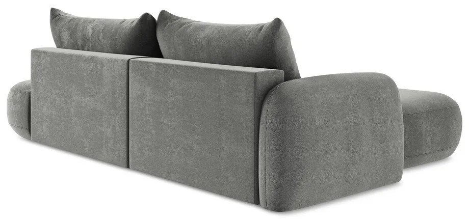Szürke kinyitható sarokkanapé (bal oldali-heverő résszel) Hale – Makamii