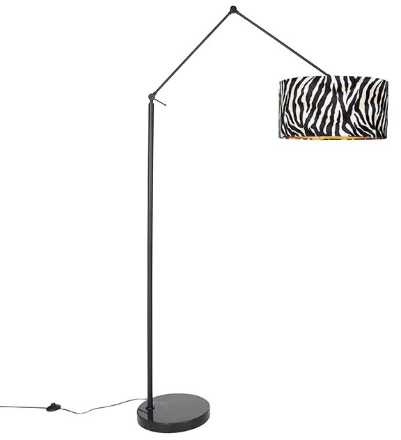 Modern állólámpa fekete búra zebra design 50 cm - Szerkesztő