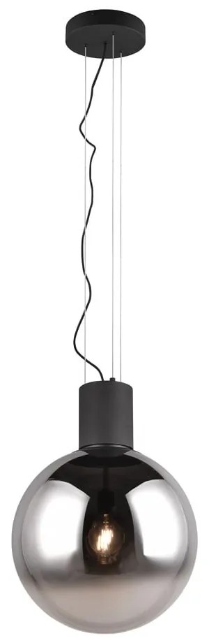 Fekete LED függőlámpa üveg búrával ø 50 cm Cipallone – CINQUE