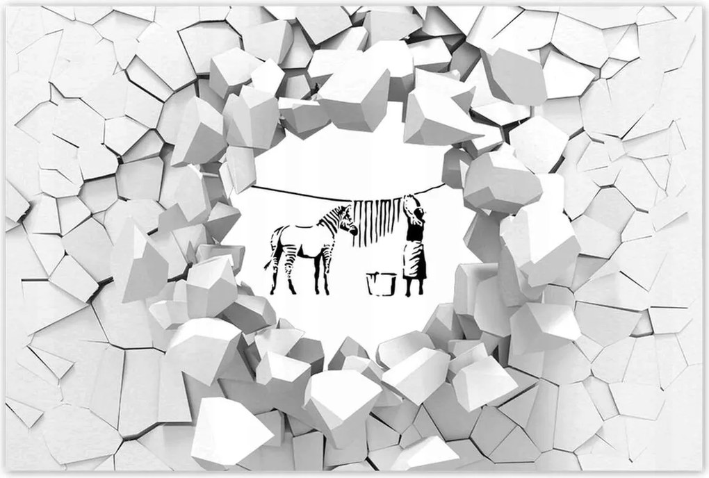 Poszterek 90x60 Zebra mosás Banksy Csíkok