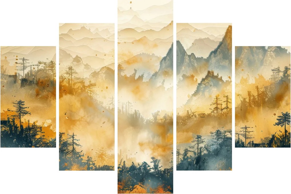 Kép - Hegyek, akvarell (150x105 cm)