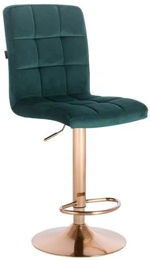 HR7009 Sötétzöld modern velúr szék arany lábbal