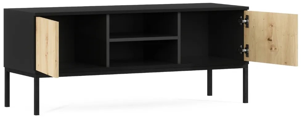 TV állvány LANZZI 120x40 cm, fekete/művész tölgy