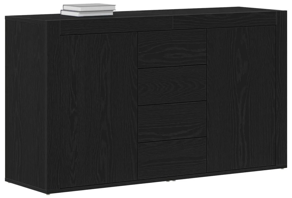 Oldalszekrény Fekete tölgy Szerelt fa 120 x 36 x 69 cm Tárolás